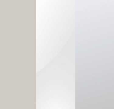 Silk Grey Carcase with Glass White and Mirror Application Front AS01A