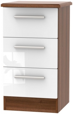 White High Gloss Front and Noche Walnut Base Unit