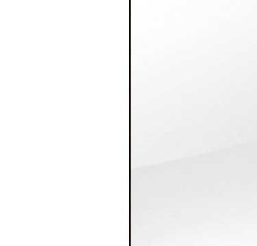 Alpine White Carcase with Glass White Front and Chrome Color Short Handle A950K