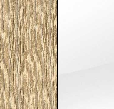 Sonoma Oak Carcase with Glass White Front and Chrome Color Long Handle A550L