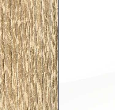 Sonoma Oak Carcase with High Polish White Front and Chrome Color Long Handle A540L