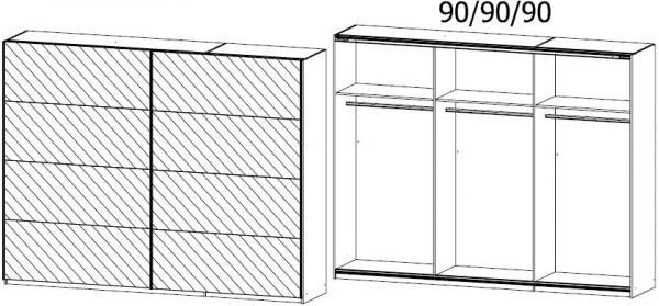 56S2 : 2 Mirror Door Sliding Wardrobe