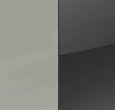 Silk Grey Carcase and Basalt Glass Front with Carcase Color Handle Strips AD307