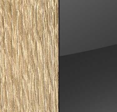 Sonoma Oak Carcase and Basalt Glass Front with Chrome Color Handle Strips AL677