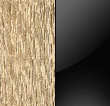 Sonoma Oak Carcase and Black Glass Front with Chrome Color Handle Strips AL687