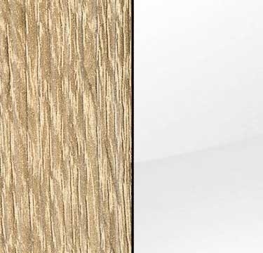 Sonoma Oak Carcase and White Glass Front with Aluminium Color Handle Strips AL664