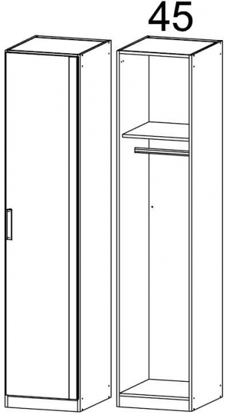 085F : 1 Right Door Wardrobe with Cornice