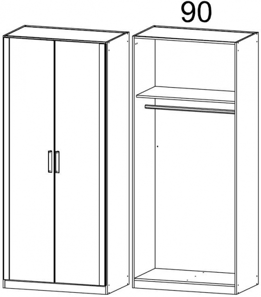 085G : 2 Door Wardrobe with Cornice