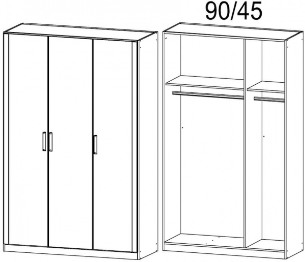 085H : 3 Door Wardrobe with Cornice