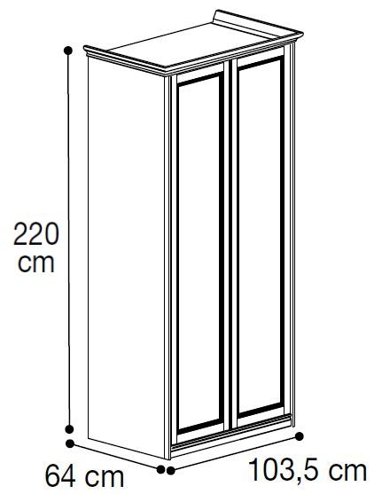 2 Door Wardrobe - H 220cm