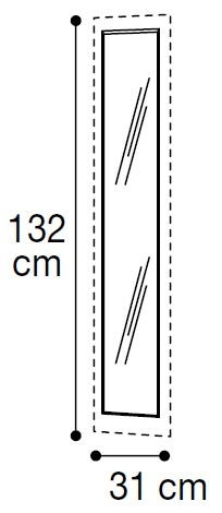 Internal Mirror For Wardrobe - H 220cm