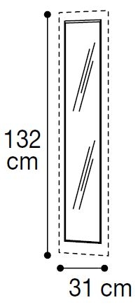 Internal Mirror For Wardrobe - H 250cm