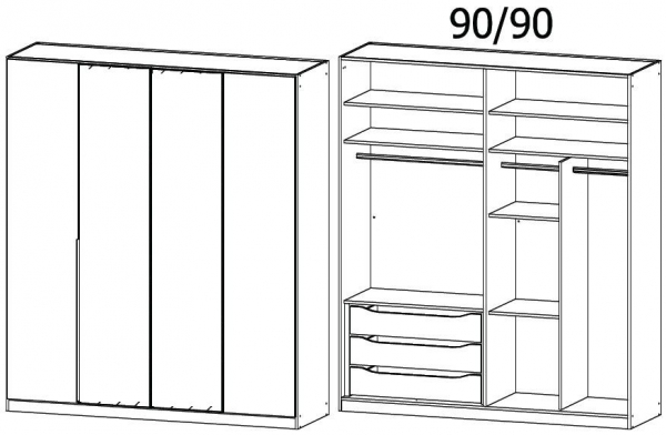 0AG1 - 4 Door Wardrobe