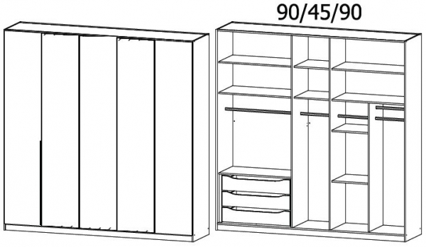 0AG2 - 5 Door Wardrobe