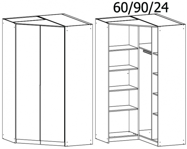 17D6 - 2 Door Corner Wardrobe