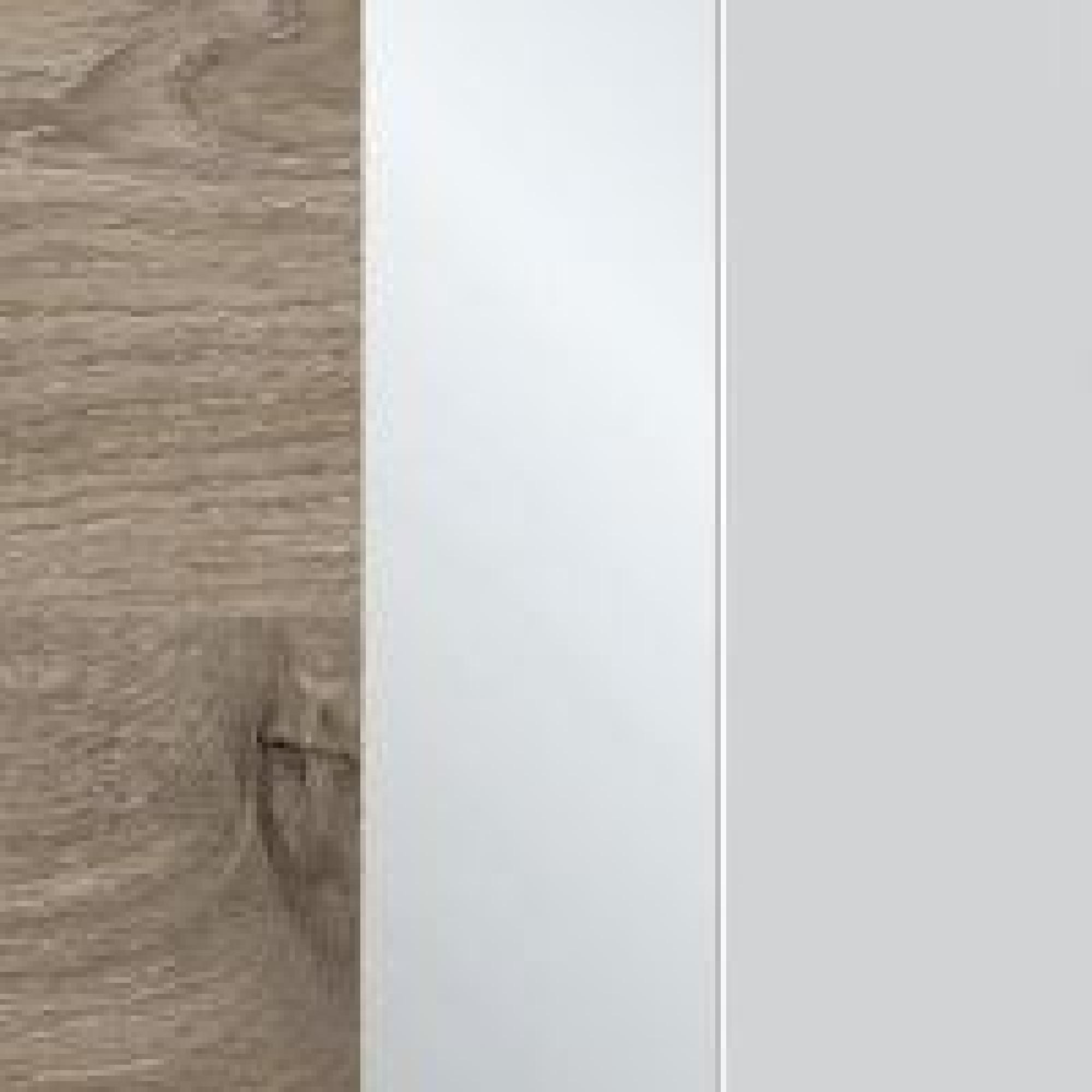 Nordic Oak with Crystal Mirror and Pebble Grey Glass A56