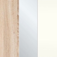 Rustic Oak with Crystal Mirror and White Glass 443