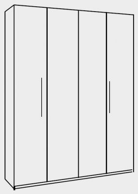 3005 : 4 Door 2 Mirror Wardrobe