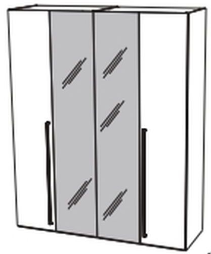 4 Door 2 Mirror Wardrobe