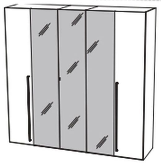 5 Door 3 Mirror Wardrobe