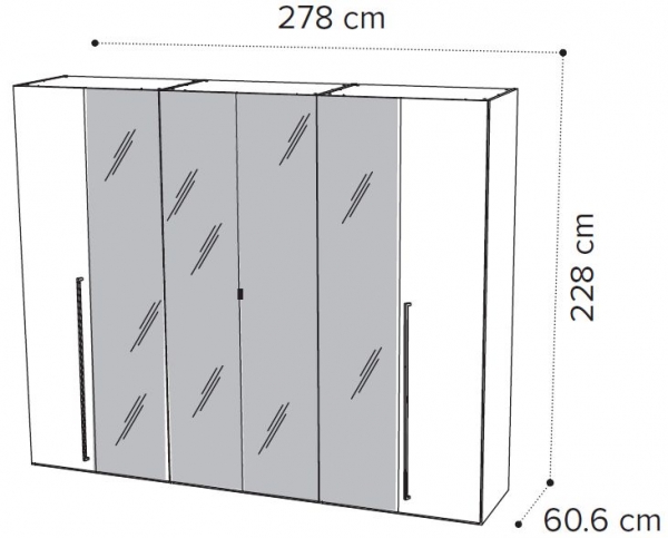 6 Door 4 Mirror Wardrobe
