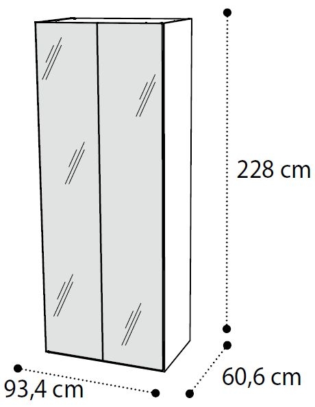 2 Mirror Door Wardrobe