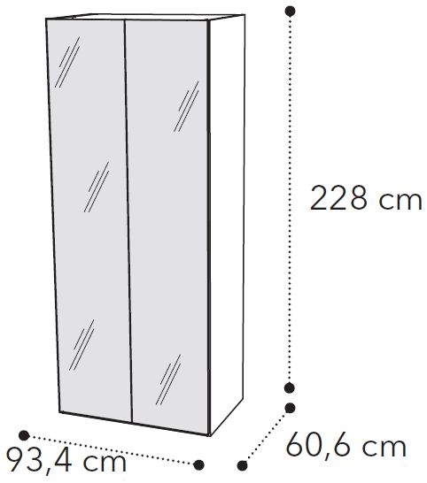 2 Mirror Door Wardrobe