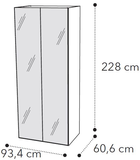 2 Mirror Door Wardrobe