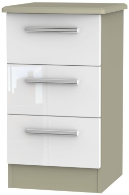 White High Gloss Front and Mushroom Matt Base Unit