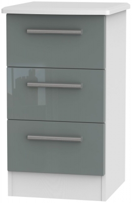 Grey High Gloss Front and White Base Unit