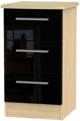 Black High Gloss Front and Light Oak Base Unit