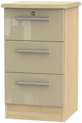 Mushroom High Gloss Front and Light Oak Base Unit