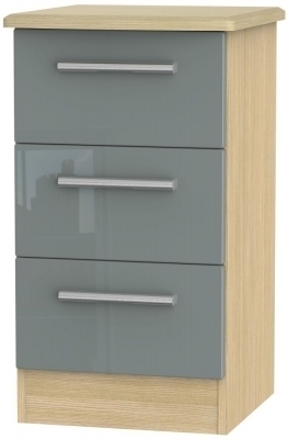 Grey High Gloss Front and Light Oak Base Unit