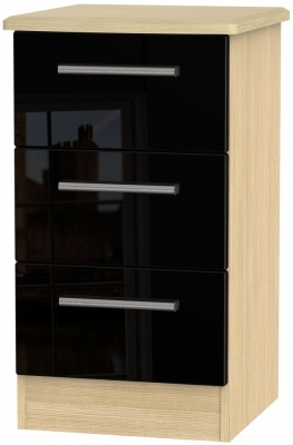 Black High Gloss Front and Light Oak Base Unit