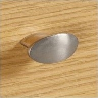 Oval Silver Nickel Plated Metal Knob