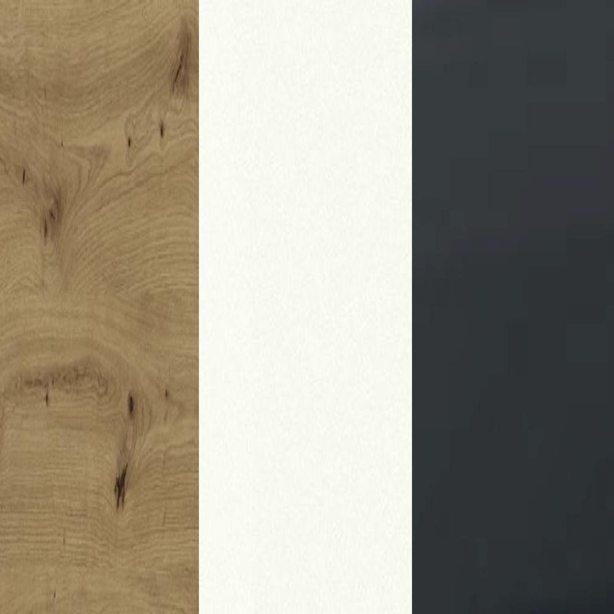 Bianco Oak Carcase and White Front with Slate Handle 332-A92