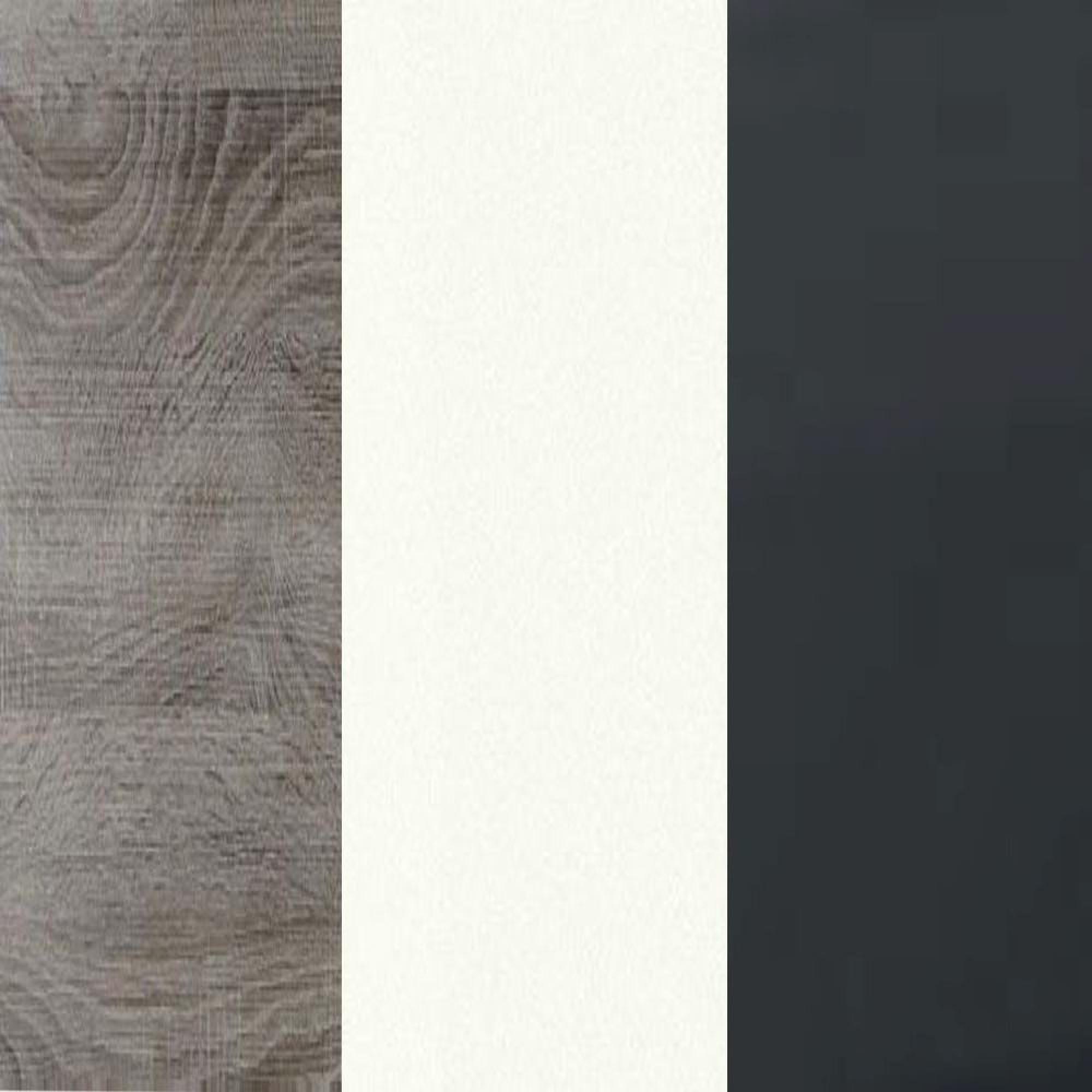 Dark Rustic Carcase and White Front with Slate Handle Oak A94-A92