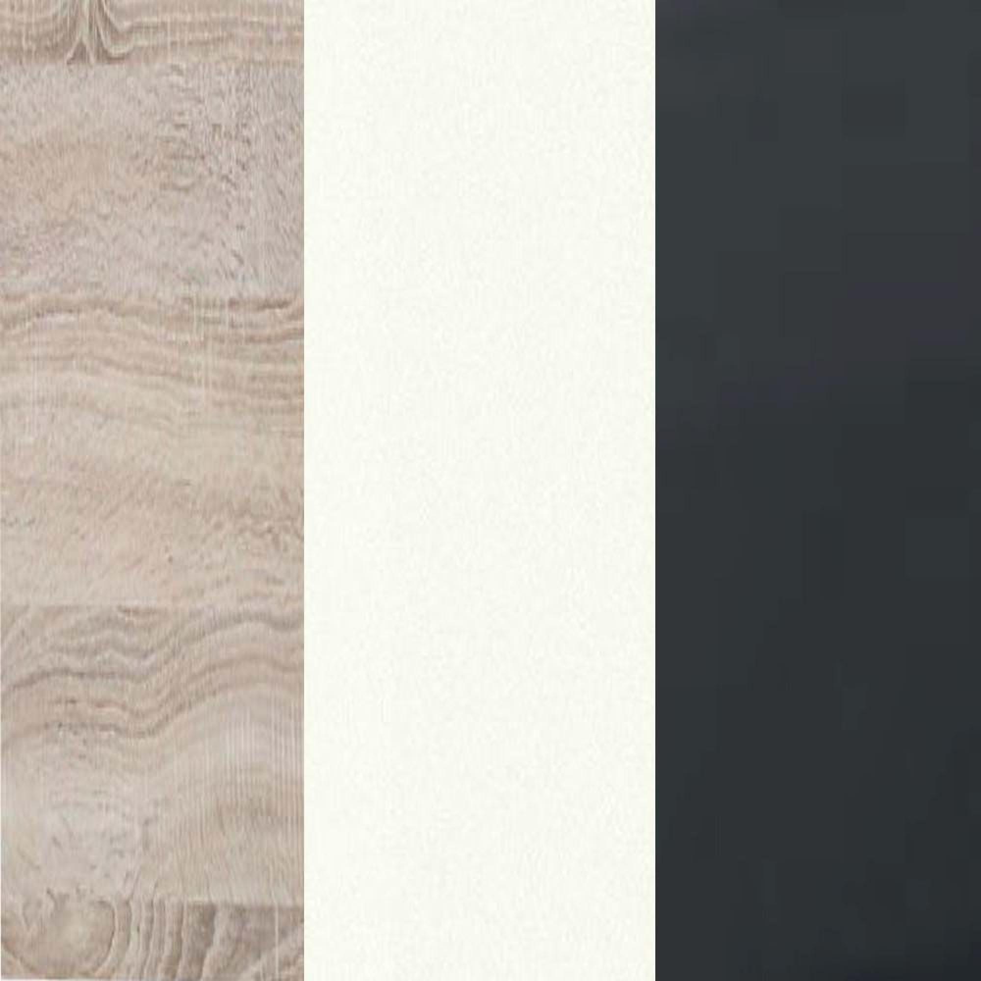 Rustic Oak Carcase and White Front with Slate Handle A93-A92