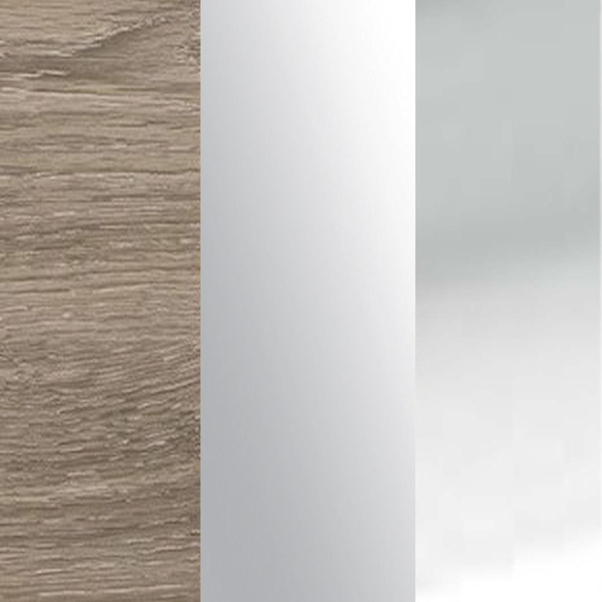 Nordic Oak and Crystal Mirror with Silver Handle A56