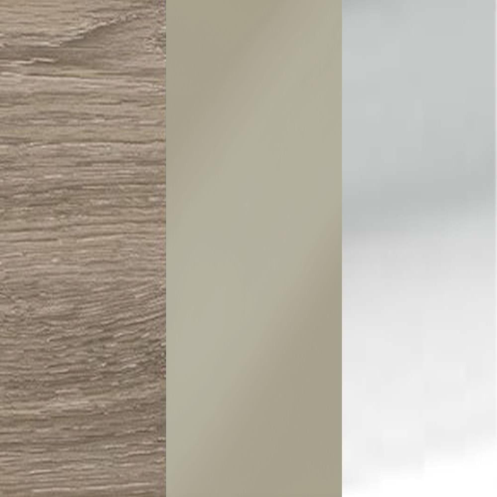 Nordic Oak with Pebble Grey Glass and Silver Handle A56