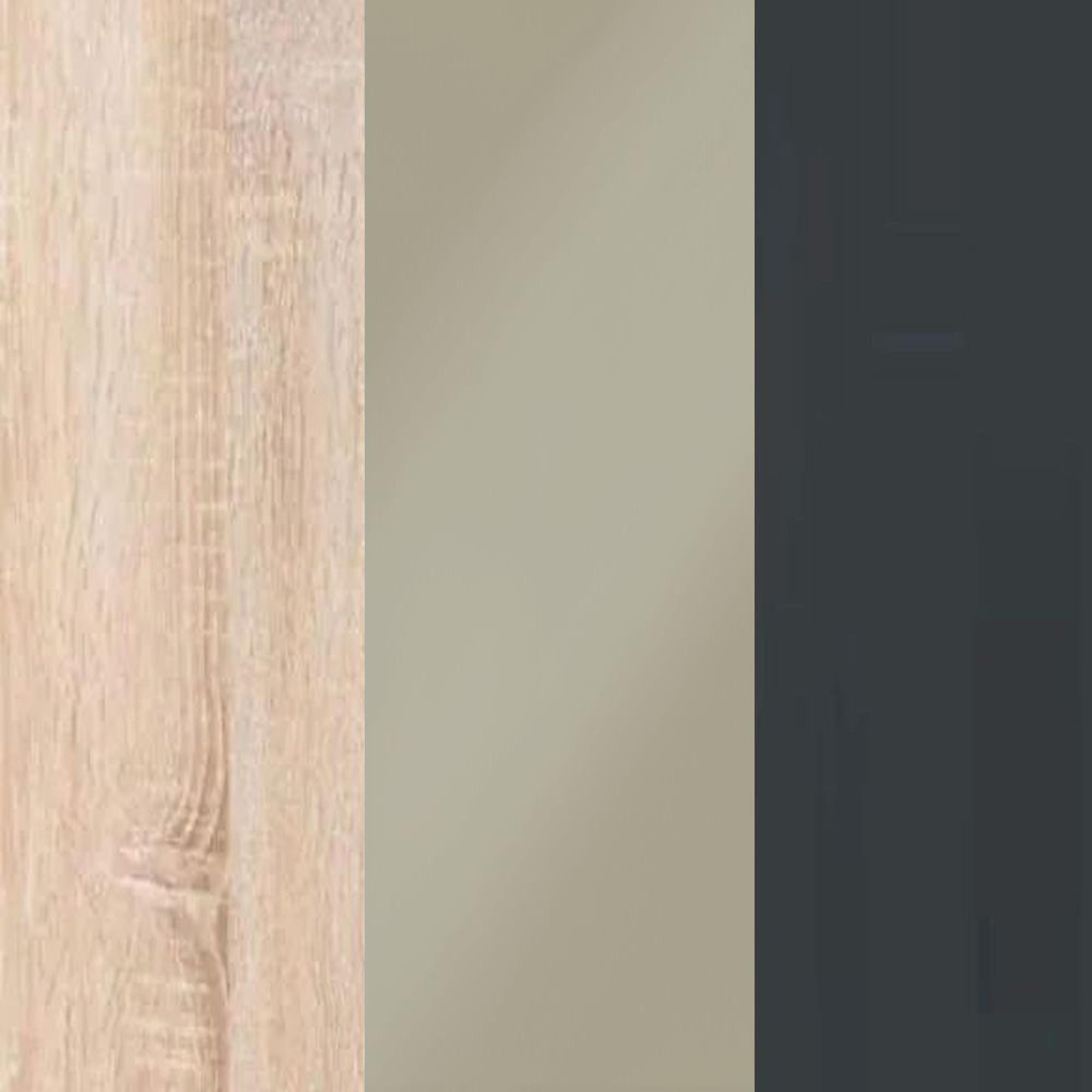 Rustic Oak with Pebble Grey Glass and Slate Handle 605