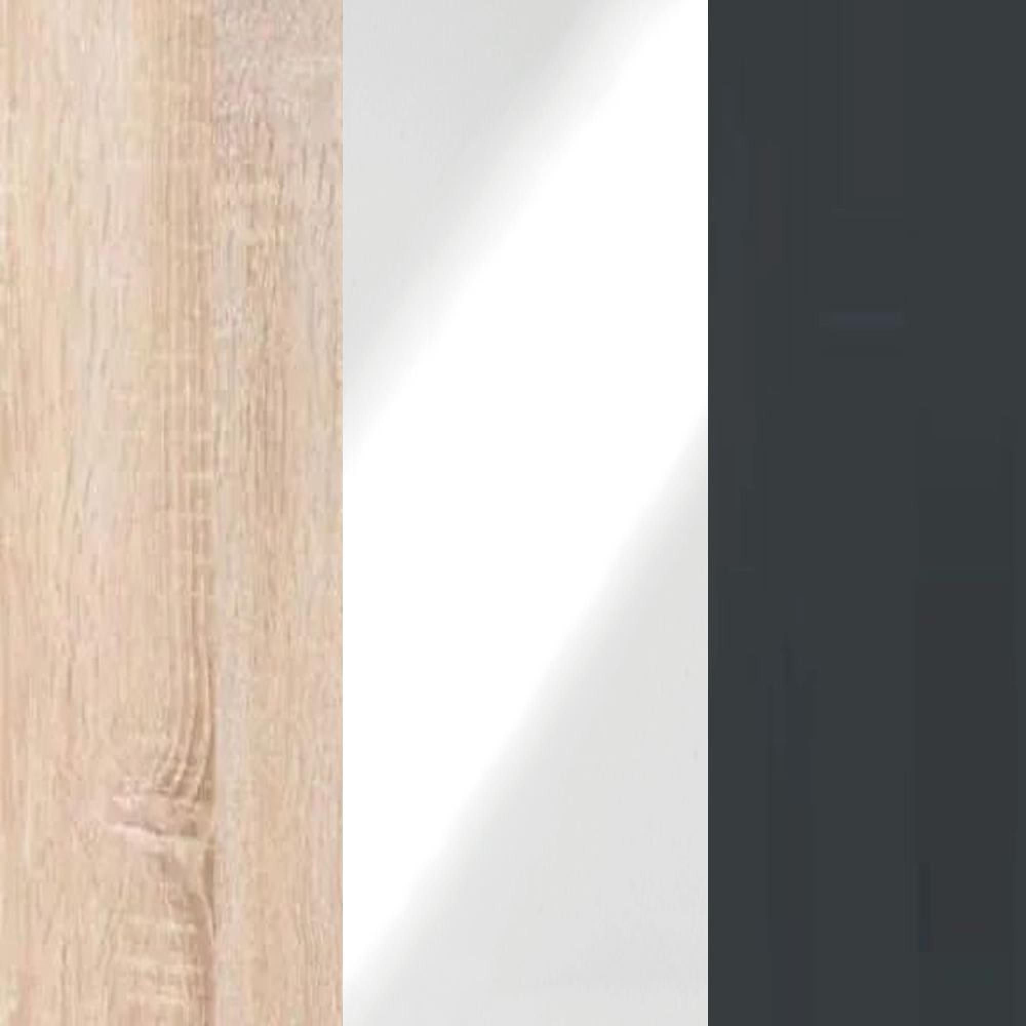 Rustic Oak with White Glass and Slate Handle 605