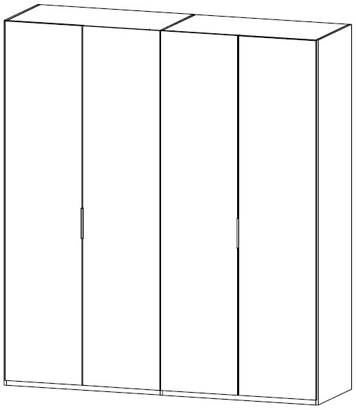 5821 : 4 Door Wardrobe with 2 Carcase Door and 2 Mirror Door