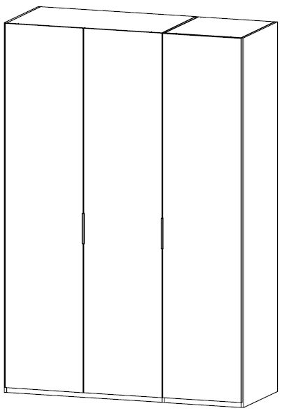 582A : 3 Door Wardrobe with 2 Carcase Door and 1 Mirror Door