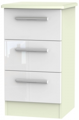 White High Gloss Front and Cream Matt Base Unit