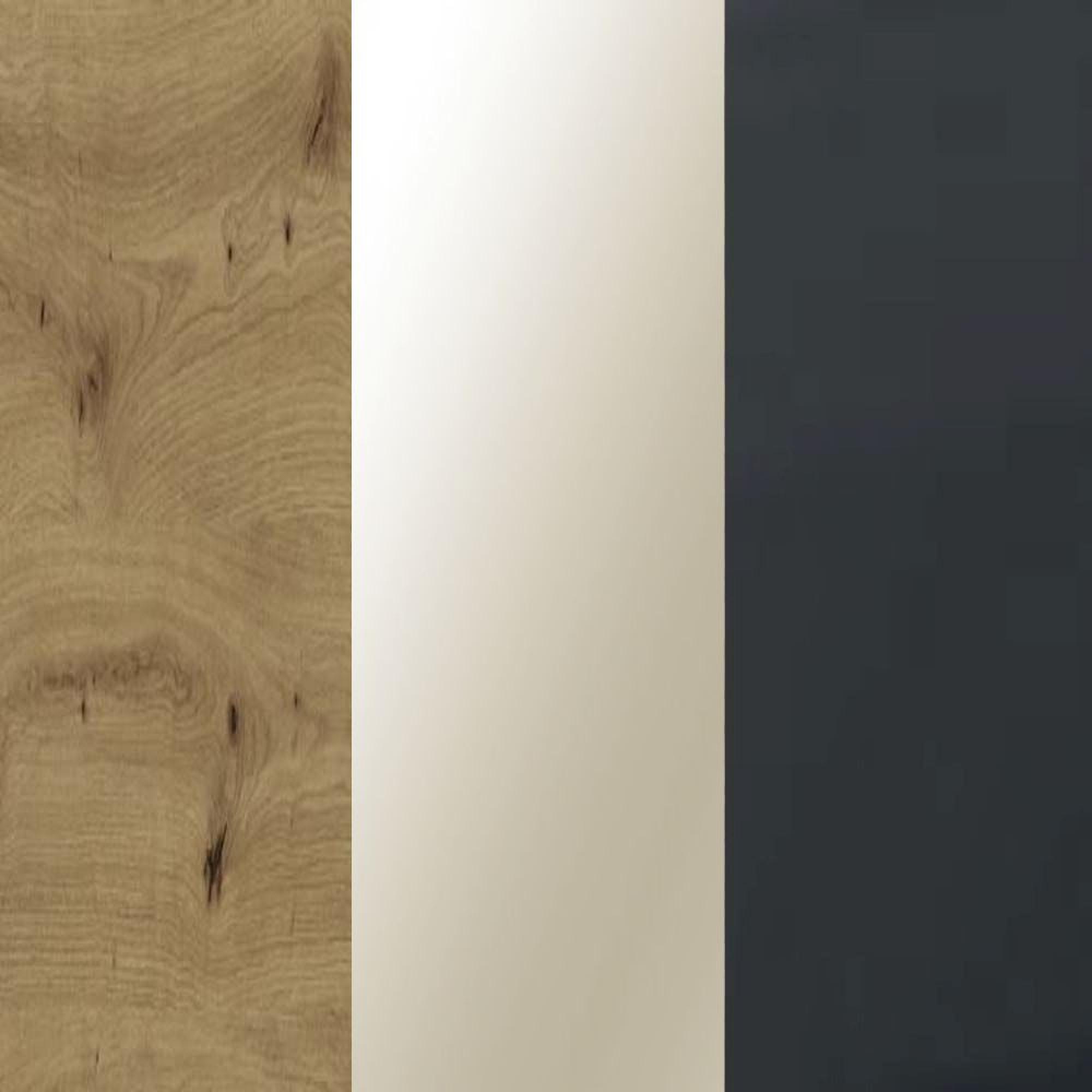 Bianco Oak Carcase and Parsol Bronze Mirror Glass Front with Slate Handle 332
