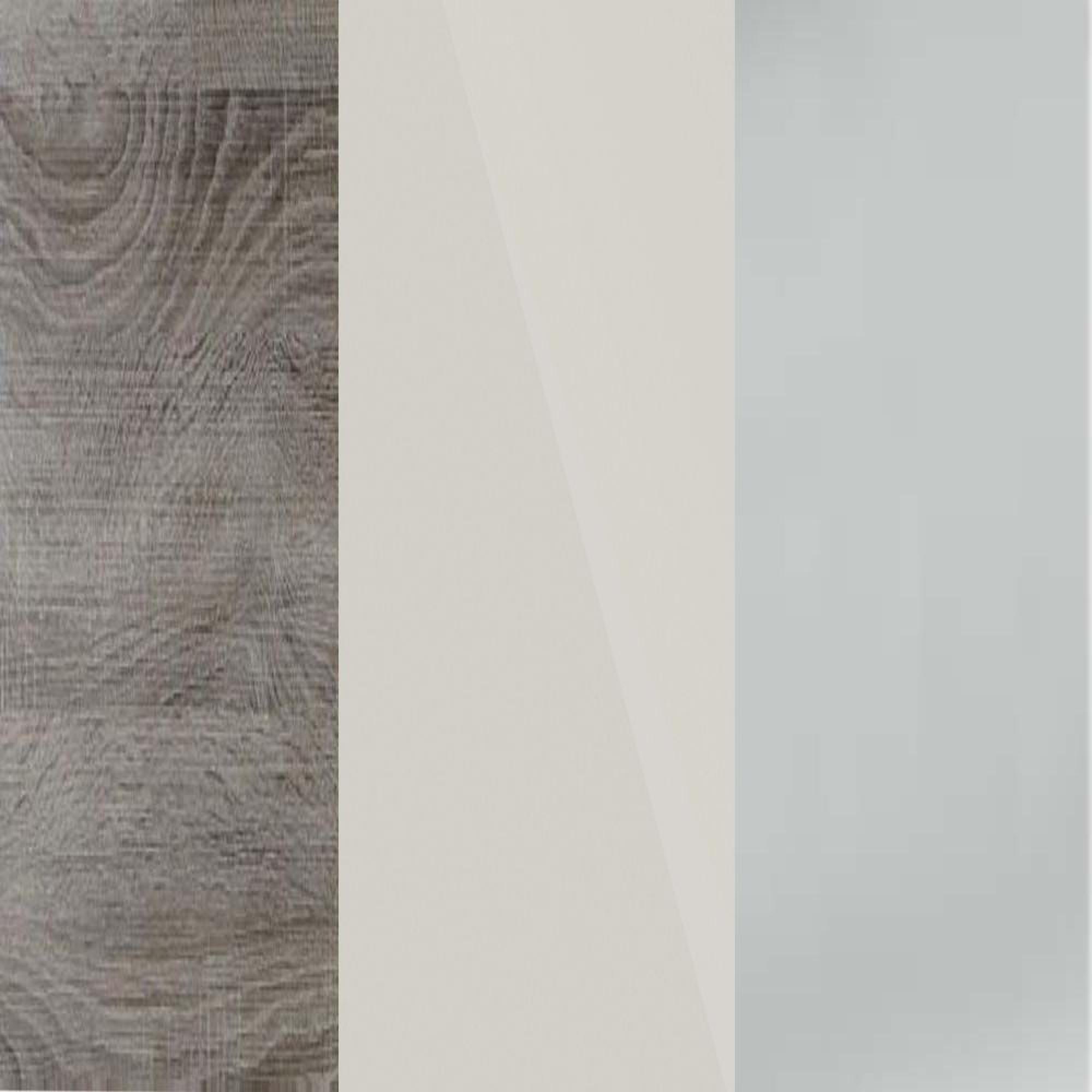 Dark Rustic Carcase and Champagne Glass Front with Chrome Handle 314