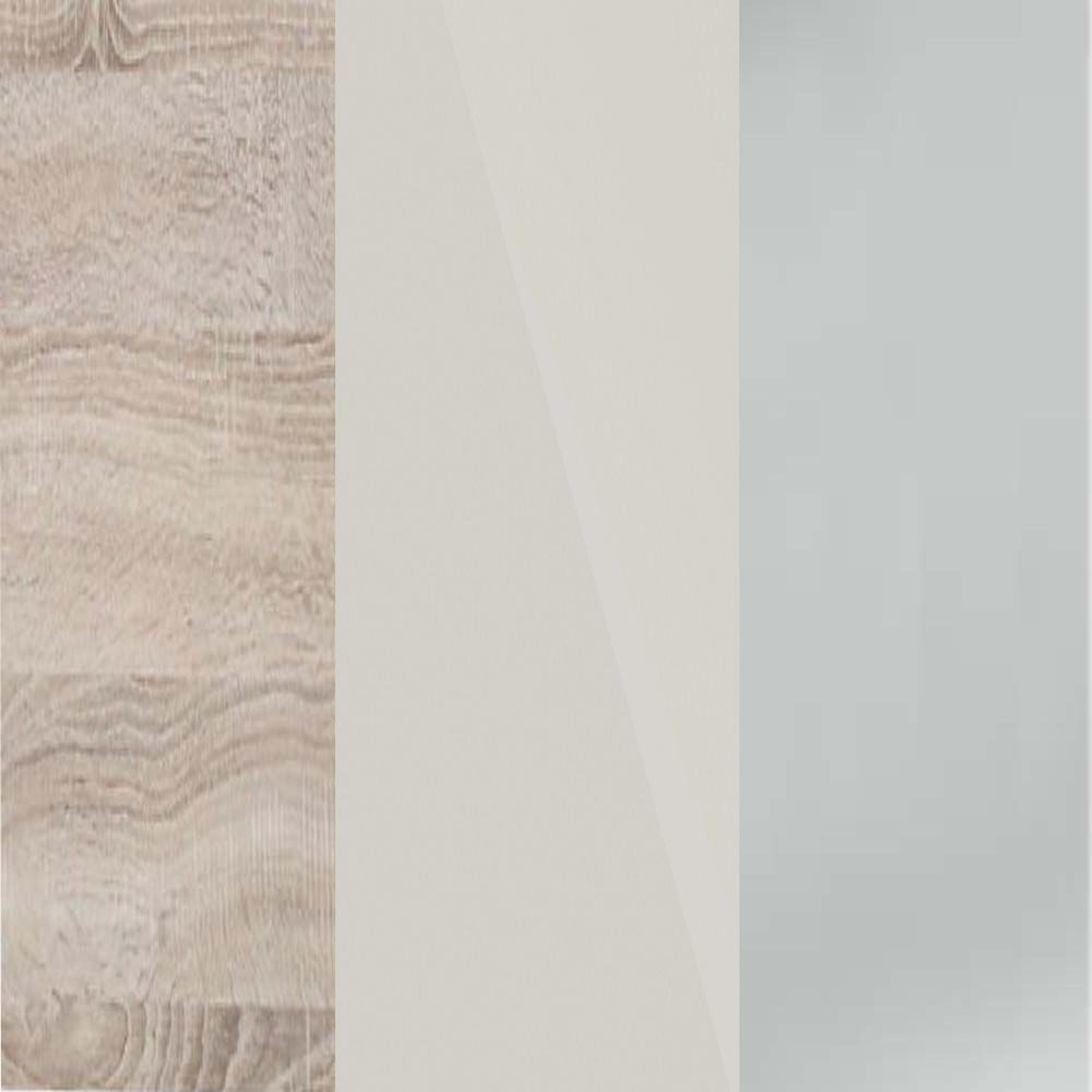 Rustic Oak Carcase and Champagne Glass Front with Chrome Handle 313