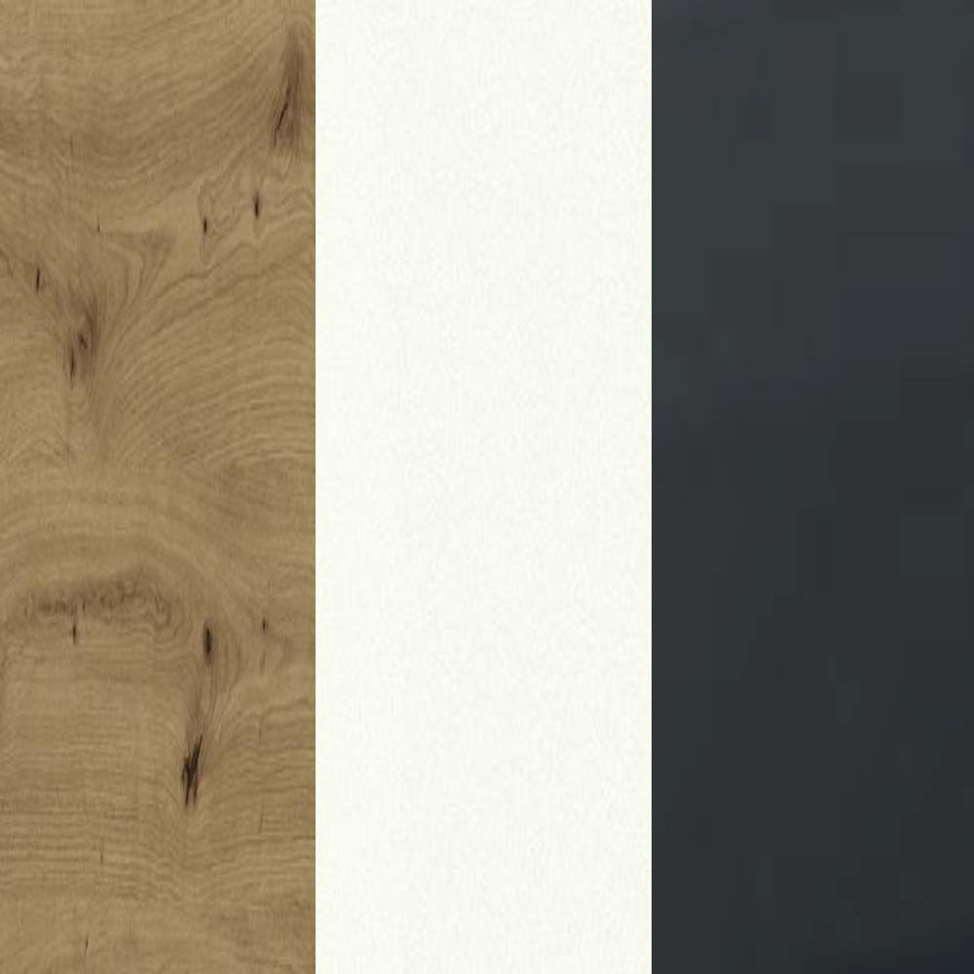 Bianco Oak Carcase and White Front with Slate Handle 332-A92