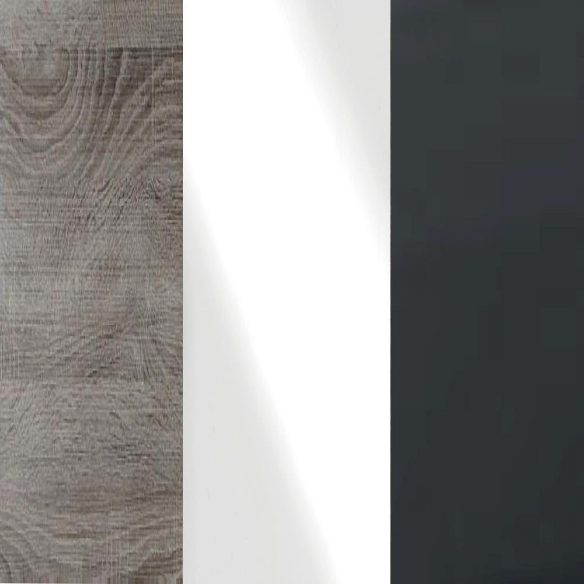 Dark Rustic Carcase and White Glass Front with Slate Handle A94